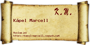 Kápel Marcell névjegykártya